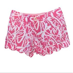 Lilly Pulitzer Light My Fire Pink Dragonfly Buttercup Scalloped Shorts - 2